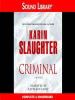 Karin Slaughter-Criminal - Audio Book on CD